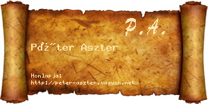 Péter Aszter névjegykártya
